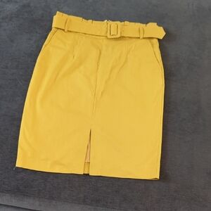 Yellow Belted Women's Skirt